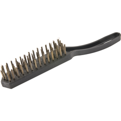 Escova manual  de a�o 4 fileiras cabo de pl�stico