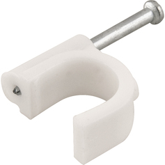 Grampo pl�stico redondo para fios 6 mm� com 100 pe�as