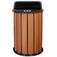 Lixeira em madeira pl�stica p/ coleta seletiva 70 cm 94 L tampa preta