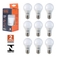 Kit 10 l�mpadas led bulbo 9,8 watts 1055 l�mens amarela