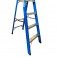 Escada tesoura simples em fibra de vidro 4 degraus + patamar 1,50 m- Premium