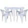 Conjunto de mesa Coruripe com 4 cadeiras pl�sticas com bra�o - Solplast