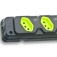 Tomada em barra para extens�o com 4 tomadas 2P+T 20A preto/verde - Robust