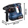 Martelete Perfurador e Rompedor a bateria 18V 4Ah Brushless com 2 baterias - GBH 185-LI  110V/220V