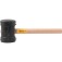 Martelo de borracha 80 mm preto cabo em madeira 