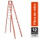 Escada tesoura dupla em fibra de vidro 12 degraus 3,60 m - ESC12360