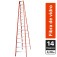 Escada de fibra de vidro 14 degraus 4,2 m modelo americana dupla - ESC14420