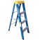 Escada tesoura simples em fibra de vidro 3 degraus + patamar 1,20 m- Premium