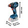 Chave de impacto a bateria 18V encaixe 1/4