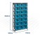 Estante met�lica com gavetas 21 gavetas n� 7 modelo pr�tico azul 