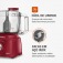 Mini Processador de alimentos 300 watts vermelho Turbo Pratic - MP-16-R  110V