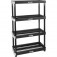 Estante pl�stica preta com 4 prateleiras
