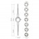 Jogo de tarraxa M3 a M12 com 8 pe�as - BOM-3230