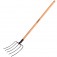 Forcado reto de arame 5 dentes cabo de madeira 120 cm