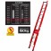 Escada de fibra de vidro extens�vel 5,10 x 9,00 m 32 degraus - EFR9934
