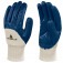 Luva de algod�o revestida em l�tex nitr�lico azul G