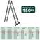 Escada de alum�nio extens�vel 2,12 x 3,18 m 2 x 7 degraus 3 em 1