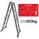 Escada multifuncional de alum�nio 3 x 4 com 12 degraus 11 em 1 - ESC0265RO